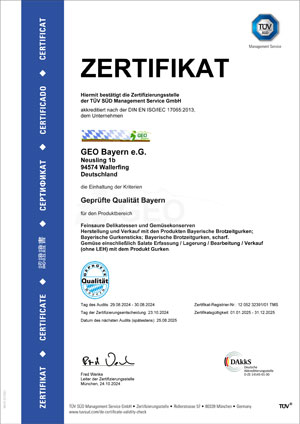 Zertifikat Geprüfte Qualität Bayern gültig bis 31.12.2025 Zertifikat Geprüfte Qualität Bayern gültig bis 31.12.2025